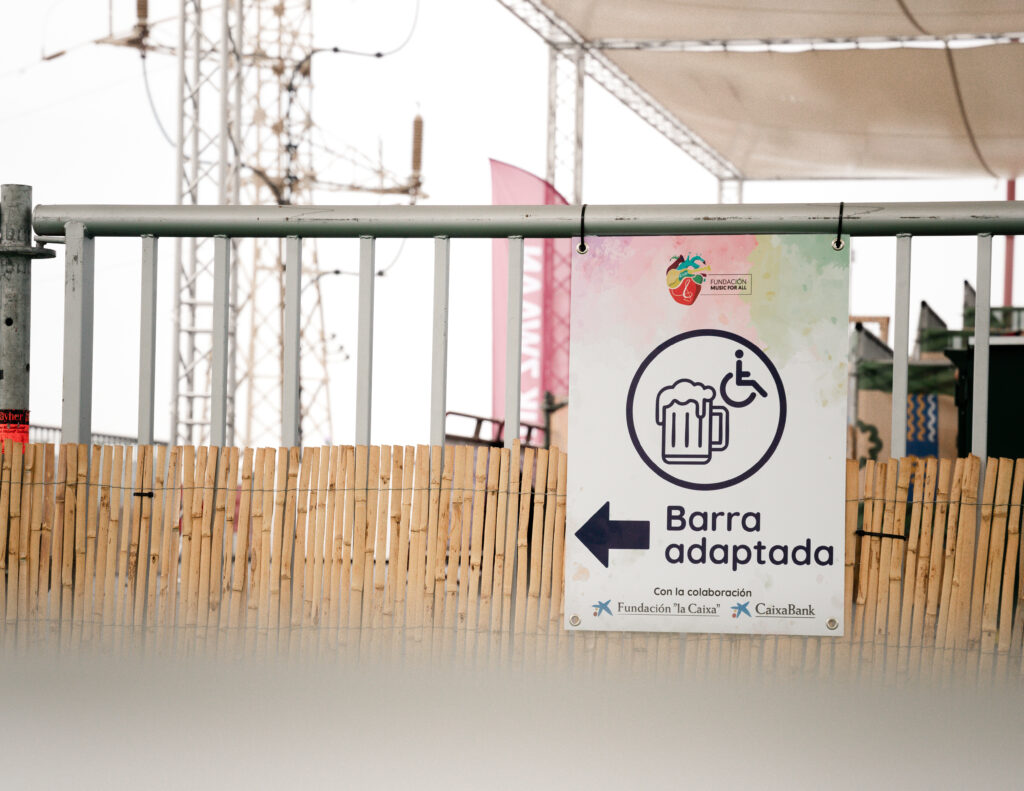 Pictograma de barra adaptada en festival